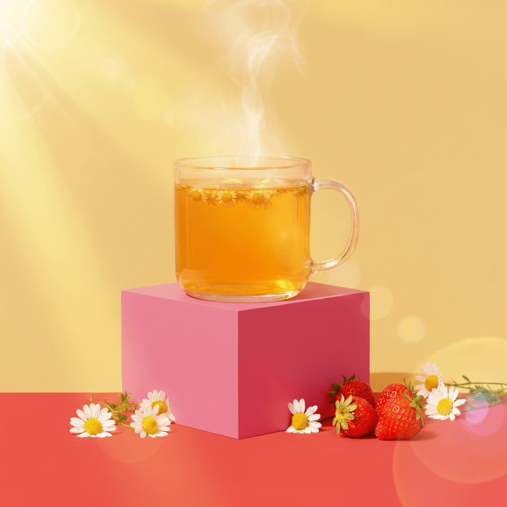 Une douce infusion à la fraise et camomille
