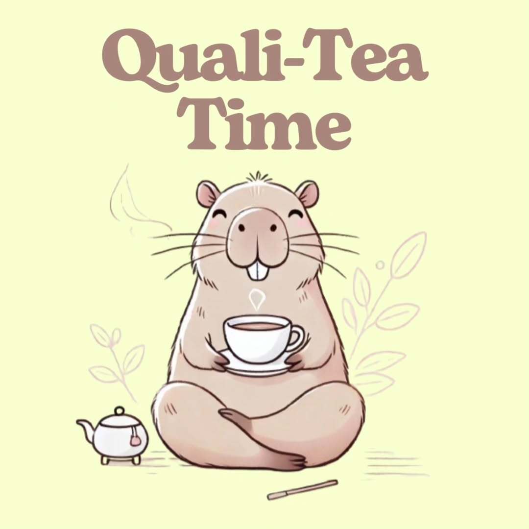 Capybara espiègle avec l'inscription 'Qualitea Time', incarnant le plaisir et la détente autour de notre thé en vrac en Suisse.