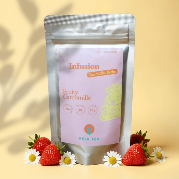 Une infusion fruitée et gourmande apaisante à la fraise et camomille