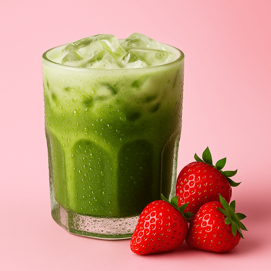 Délicieux Matcha Latte à la fraise