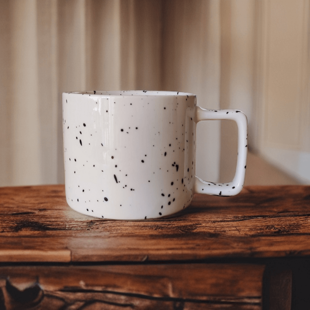 Tasse mug céramique thé café design joli moderne noir et blanc
