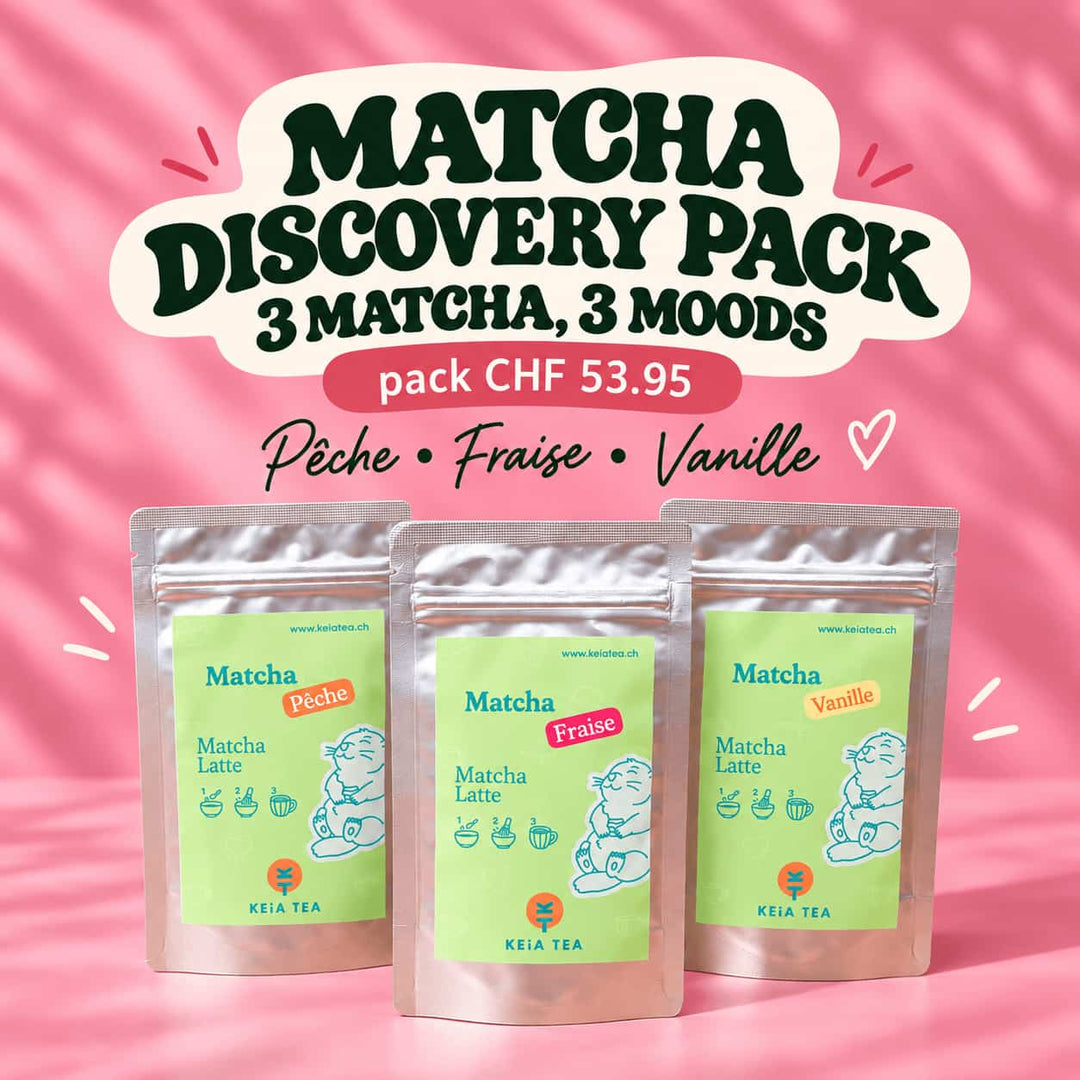 Matcha Discovery Pack KEiA Tea avec matchas Vanille Fraise et Pêche
