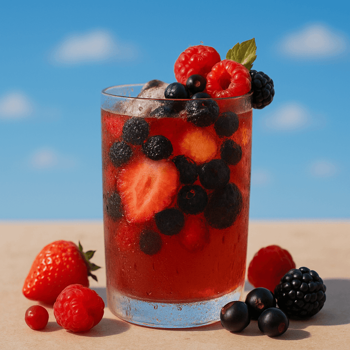 Thé froid glacé aux fruits rouges à faire à la maison en vrac bio et 100% naturel.