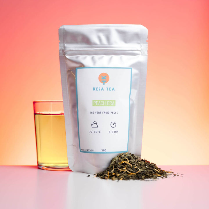 Peach Era - Thé vert glacé à la Pêche-thé-infusion-bio-Suisse-naturel-Keia Tea