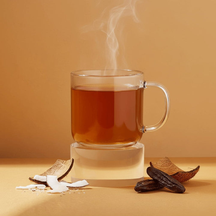 Un thé noir gourmand parfumé à la noix de coco et à la fève tonka