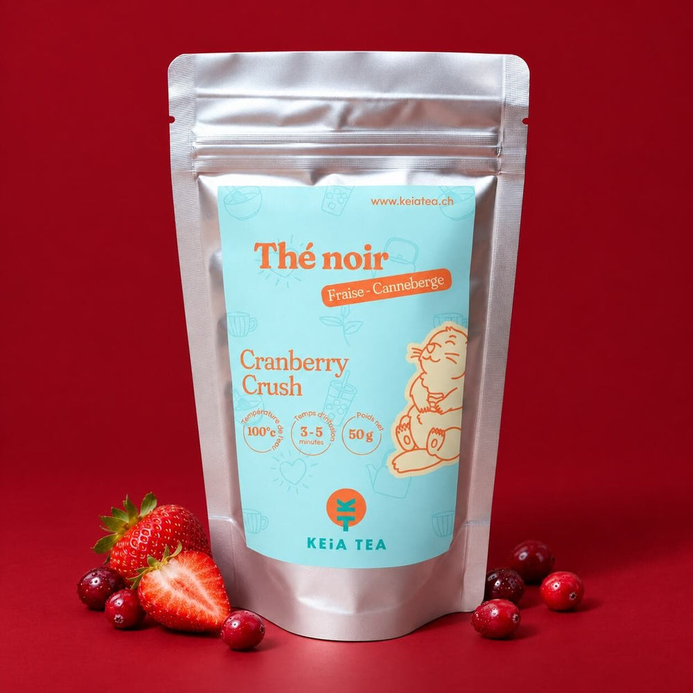 sachet de thé noir bio canneberge fraise