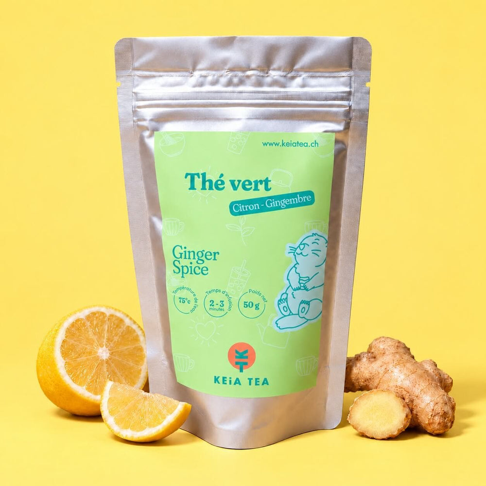 sachet de thé vert bio citron et gingembre