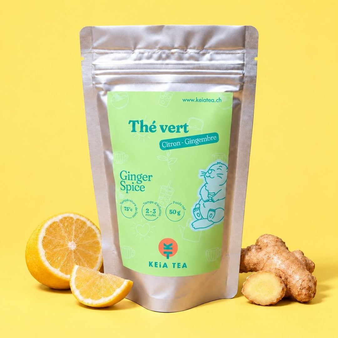 sachet de thé vert bio citron et gingembre